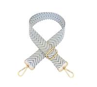 Correa de bolso de 130 cm para mujer desmontable DIY hombro arco iris accesorios de bolso bandolera cuerpo mensajero nailon correas de repuesto para bolso (gris, hardware dorado)