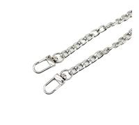 Correa de bolso, Reemplazo de manija correa cadena for bolso, accesorios hombro Metal 40-120CM, 8mm, dorado claro, plateado, negro y bronce(Silver-100cm)