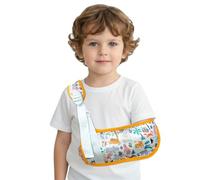 Correa de brazo transpirable para niños, estabilizador de apoyo para lesiones de muñeca/codo/hombro, se adapta perfectamente tanto a la mano izquierda como a la derecha (dibujos animados, naranja, M)