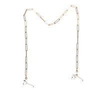 Correa de cadena de auriculares: soporte de metal anti-perdido, cuerda de collar de oreja portátil | Elegante cordón con ganchos y correas, seguro de accesorios de transporte para mujeres ad