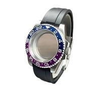 Correa de Caucho 40 mm, Caja NH35, Bisel cerámico, Cristal Zafiro Acero Inoxidable, Compatible con Relojes SK Mod Fit NH34/35/36/38(Set 17,Cyclops)