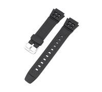 Correa de caucho compatible con Casio AQ-S810W, S800W, W-735H, SGW-300, AE-1200, W-216H y W-800H, convexa, for hombre, color negro, deportiva, de silicona, 18 mm.(KOU silver buckle)