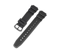 Correa de caucho compatible con Casio AQ-S810W, S800W, W-735H, SGW-300, AE-1200, W-216H y W-800H, convexa, for hombre, color negro, deportiva, de silicona, 18 mm.(KOE black buckle)