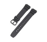 Correa de caucho compatible con Casio AQ-S810W, S800W, W-735H, SGW-300, AE-1200, W-216H y W-800H, convexa, for hombre, color negro, deportiva, de silicona, 18 mm.(KOP black buckle)