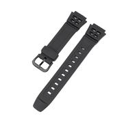 Correa de caucho compatible con Casio AQ-S810W, S800W, W-735H, SGW-300, AE-1200, W-216H y W-800H, convexa, for hombre, color negro, deportiva, de silicona, 18 mm.(KOU black buckle)