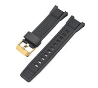 Correa de caucho TPU compatible con Casio G-SHOCK MTG-B3000, pulsera silicona resina modificada for hombre, resistente al agua, accesorios for reloj montañismo(Rubber Black gold)