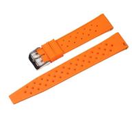 Correa de caucho tropical Fit For Oris Fit for Seiko Fit for Citizen Correa de reloj de liberación rápida 18 mm 20 mm 22 mm Correa tropical de silicona Correa de reloj inteligente(Orange Silver,20mm)