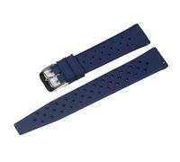 Correa de caucho tropical Fit For Oris Fit for Seiko Fit for Citizen Correa de reloj de liberación rápida 18 mm 20 mm 22 mm Correa tropical de silicona Correa de reloj inteligente(Blue Silver,18mm)