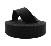 Correa de cincha for tapicería de mezcla de algodón, rollo de 4,5 metros, multicolor, varios anchos(Black,38 mm)