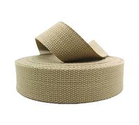 Correa de cincha for tapicería de mezcla de algodón, rollo de 4,5 metros, multicolor, varios anchos(Tan,25 mm)