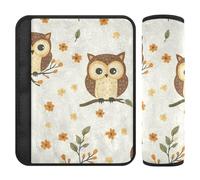 Correa de cinturón de seguridad para cinturón de seguridad, diseño de búho, color beige salvaje, 2 piezas, libera el estrés en tu cuello y hombros para furgoneta