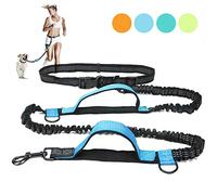 Correa de correr para perros al aire libre, correa de doble mano retráctil, cinturón ajustable, mango acolchado, costuras reflectantes, adecuada para correr, caminar, entrenar, senderismo para perros