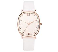 Correa de cuarzo de color sólido para mujer, relojes de cuero, reloj de pulsera analógico para correr Secon Sport, blanco, One Size