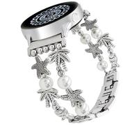Correa de cuentas de perlas de 20 mm compatible con Samsung Galaxy Watch 7 FE 6 5 4 40/44 mm, Galaxy Watch 5 Pro, 6 4 Classic, Active 2, pulsera tropical, tortuga marina, estrella de mar, concha de