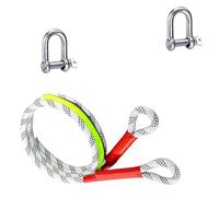 Correa de Cuerda de Remolque para vehículos SUV, grilletes de vehículos de recuperación de Remolque Reforzados de Alta Resistencia, 10 toneladas Blanco 300cm