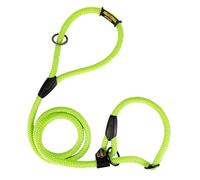 Correa de Cuerda para Perros con Collar Matingale, antitirones. 160M. Verde Flúor