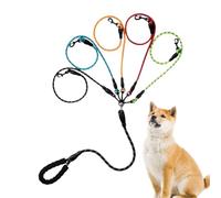 Correa De Cuerda para Perros - Correa De Paseo Y Adiestramiento con Mango Acolchado,Arnés Antigolpes con Rotación 360° para Senderismo Playa Correr Acampar Trotar