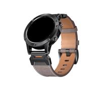 Correa de cuero adecuada for Garmin Fenix5 5S 5X 6X 7Xpro 8X, correa de reloj con accesorios de reloj de cuero genuino(Light Grey,26MM)