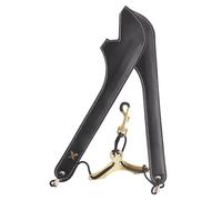 Correa de cuero ajustable para el cuello para saxofón, suave y acolchada, para reducir la presión del hombro, durabilidad