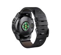 Correa de cuero compatible con for Garmin Fenix 8/7/5X/5XPlus 6X/6XPro 7X/3/3HR(Black,Quick fit 22mm)
