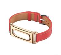 Correa de cuero, correa de cuero para Fitbit Air con elasticidad controlada de patrón definido e interfaz de montaje para seguridad del dispositivo (rojo)