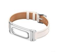 Correa de cuero, correa de cuero para Fitbit Air con elasticidad controlada de patrón definido e interfaz de montaje para seguridad del dispositivo (beige)