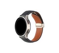 Correa de cuero de 20 mm de ancho compatible con Samsung Galaxy Watch 6/5/4 44 mm 40 mm/5 Pro 45 mm/Active 2/Huawei Watch 42 mm/Amazfit GTS/GTS4 Pulsera de reloj(Black,For Galaxy Watch 6 Strap)