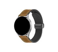 Correa de cuero de 20mm 22mm for Samsung Galaxy Watch5 Pro 45mm Watch 4 6 Classic 42mm 46mm for Huawei GT4 3 2 3 Correa con hebilla magnética (Color : Crazy Brown, Size : For Galaxy watch 6 5 4)