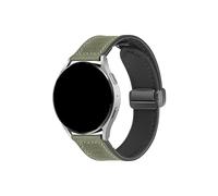 Correa de cuero de 20mm 22mm for Samsung Galaxy Watch5 Pro 45mm Watch 4 6 Classic 42mm 46mm for Huawei GT4 3 2 3 Correa con hebilla magnética (Color : Crazy Green, Size : 22mm)