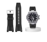 Correa de cuero de lona for reloj Casio G-SHOCK GST-B100 S130 W300GL 400G W330 GST-W120L s120 W130L S100 Series accesorios for relojes(Black silver buckle)