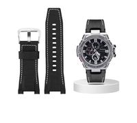 Correa de cuero de lona for reloj Casio G-SHOCK GST-B100 S130 W300GL 400G W330 GST-W120L s120 W130L S100 Series accesorios for relojes(Black white canvas)