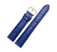 Correa de cuero de repuesto 12mm 14mm 16mm 18mm 20mm 22mm Correas de reloj de grano de cocodrilo, Azul, 23mm