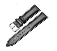 Correa de cuero de repuesto for reloj, correa universal, negra y marrón, 18 mm, 19 mm, 20 mm, 21 mm, 22 mm y 24 mm(Black,24mm)