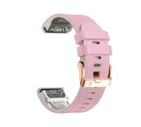 Correa de cuero de silicona de 20MM for Garmin Fenix 8 E 43mm, 7S, 6s, 5s, pulsera de instalación rápida(Pink,For Fenix 6S)