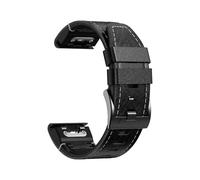 Correa de cuero de silicona de 22/26 mm for Garmin Fenix 8 7 7X Pro 47 mm 51 mm/6 6X Pro Epix Accesorio de repuesto Pulsera de fácil instalación(Silicone Leather 19,22mm)
