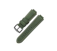 Correa de cuero esmerilado antisudor de 14 16mm apta for accesorios de reloj for Casio GST-B400 GST-B200(Green-Black-K2,24x14mm)