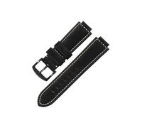 Correa de cuero esmerilado antisudor de 14 16mm apta for accesorios de reloj for Casio GST-B400 GST-B200(Black-Black-K2,24x14mm)
