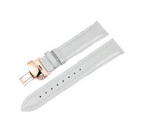 Correa de cuero genuino hecha a mano, pulsera de cuero de vaca con capa de cabeza de 18/20/22MM, ajuste Vintage for Huawei GT/Rolex/fossil(Gray-rose gold,20mm)
