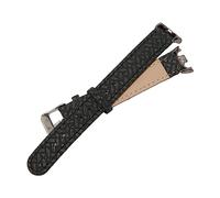 Correa de Cuero, Mano de Obra Fina, Cómoda Banda de Cuero, Ajuste Ceñido para Mi Band 8 (Patrón tejido negro)