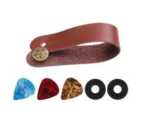 Correa de cuero para el cuello de guitarra, adaptador de botón para cabezal, cinturón ajustable, accesorios seguros, cinturón ajustable para bajo eléctrico acústico