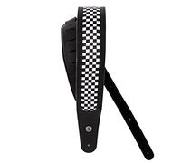 Correa de cuero para guitarra D'Addario Accessories - Accesorios de guitarra - Correa para guitarra eléctrica, correa para guitarra acústica - Cuero negro, a cuadros