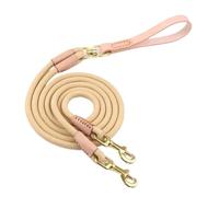 Correa de cuero para perro, doble acoplador, 1 vía, 2 vías, correas de perro duraderas para pasear mascotas, cuerda para perros, pitbull, bulldog francés, pug (2 vías)