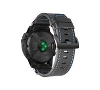 Correa de cuero Quickfit de 20mm, 22mm y 26mm compatible con for Garmin Fenix 7 6 5/MARQ/Instinct/Tactix(HGA128BLK-BLU,20mm)