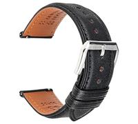 Correa de cuero reloj de deuda rápida, Black S Tipo 2, 24 mm