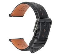 Correa de cuero reloj de deuda rápida, negro B, 24 mm