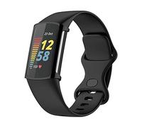 Correa De Cuero Reloj Ultra-Slim TPU Screen 5 Charge ForFitbit Protector Luxury Case Cover Protector Crystal 3C Pulseras Personalizadas Caucho Silicona (Black, One Size)