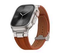 Correa de cuero resistente compatible con Apple Watch Ultra Band de 49 mm, 46 mm, 45 mm, 44 mm, para hombres y mujeres, correa de repuesto de cuero genuino vintage para iWatch Ultra 3 2 1, SE 3 2 1