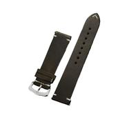 Correa de cuero retro for reloj de negocios, 18, 20, 22 y 24 mm(Dark Green,18mm)