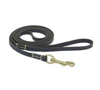 Correa de Cuero Suave con asa Acolchada for Perros pequeños, medianos y Grandes.(Black,1 * 125cm)