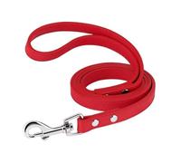 Correa de Cuero Suave for Perros pequeños y medianos, Ideal for pasear y Entrenar.(Red 1,M)